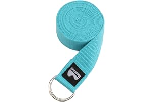 ‎REEHUT Reehut Yogagurt Baumwolle Yoga Gurt Belt mit stabilem Verschluss aus 2 verstellbaren D-Ringen Langer Zubehör Hilfsmittel für Dehnung