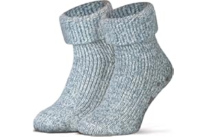 Piarini Stopery z tworzywa ABS, 1 para, wełniane skarpety, skarpety zimowe, norweskie skarpety z wewnętrznym frotte, dla kobiet i mężczyzn