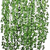 Attvn Sarmaşık Yaprakları Garland Yapay Bitkiler - 12'li Paket 84 Ft Yapay Sarmaşık &Ccedil;elenk Yeşillik Yeşil Yapraklar D&uuml;ğ&uuml;n Par