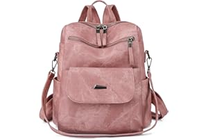 Everfunny Women Backpack Waterproof Anti-theft Lightweight PU Fashion Leather Nylon School Shoulder Bag Travel Cute Backpack Girls Ladies