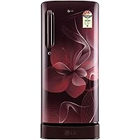 LG 190 L 4 Star Direct Cool Single Door Refrigerator(GL-D201ASDX.ASDZEBN, Scarlet Dazzle, Base Stand with Drawer,Smart…