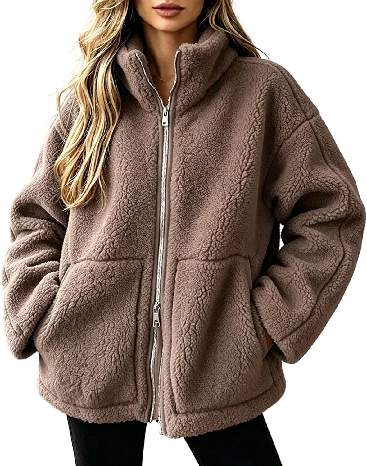 Technische Daten & Spezifikationen : RYTEJFES Teddyjacke Damen Fleecejacke Warme D