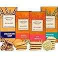 Sugar Free Assorted Cookie Biscuits Variety MultiPack of 4 - Chocolate Chip, Ginger Rounds, Oatmeal,Vienesse Shorties - Ideal for WeightLoss|Diabetics|Healthy Living (4, 150g)