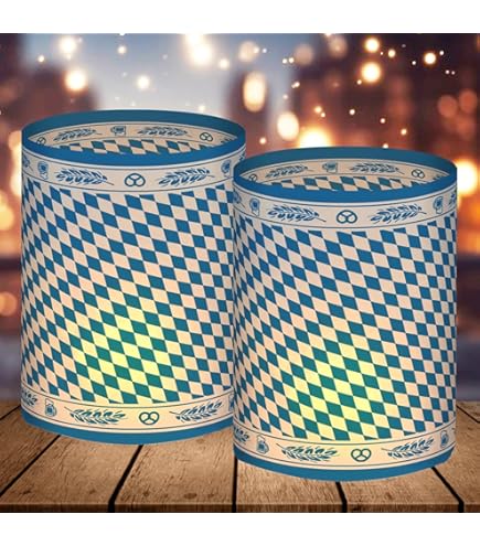 Oktoberfest Wimpelkette 30m - Blau-weiße Girlande Für Bierfest Dekoration