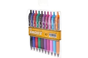 Smooz 10-Color 0.7 mm Gel Ink Pen 10-Pieces, Multicolor