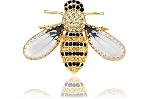 KristLand - Silver Gold Colour Cute Enamel Small Bee Elephant Turtle Animals Brooch Pin with Austrain Crystal Halloween/Men/Women/Outfits/Gift Box