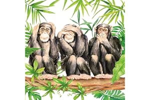 CraftyThings 4 x Paper Napkins - Tropical Chimps - Ideal for Decoupage/Napkin Art