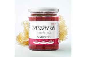Wyld Herbs All-Natural Strawberry Infused Sea Moss Gel | 100% Wildcrafted Dr Sebi Sea Moss | Superfood Rich in Minerals, Proteins & Vitamins - Vegan & Gluten Free Sourced from the Caribbean 300ML