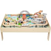Amazon Basics Train Circuit Table, 120-Pack, Multicoloured, 120.5 x 85 x 41 cm