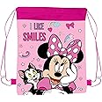 TDL Minnie Mouse Pull String Bag Childrens P.E Gym Shoe Swimming Kit Drawstring Bag For Kids, Pink, One Size