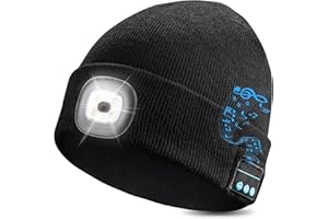 WEITOO Unisex Bluetooth Beanie Cap Light, Upgraded Musical Knitted Cap with Headphone and Built-in Stereo Speakers & Mic, Gifts for Men Women Dad