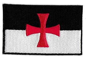 Patche écusson Templier drapeau Ordre des Templiers patch brodé Templars thermocollant