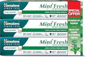 Himalaya Since 1930 Mint Fresh Herbal Toothpaste Prevent Mouth Odour & Ensure Long-Lasting Fresh Breath -3 X 100ml