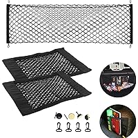 NEPAK 3 Stück Auto Gepäcknetz,Elastisch Nylon Kofferraumnetz Lagerung Mesh Auto-Gepäcknetz 110 x 50 cm + 2 x Kofferraum…