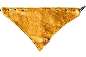 HALKALIFE Bandana per cani con chiusura in metallo. Bandana per cani in velluto regolabile (giallo, M)