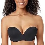 Delimira Women's Underwire Support Plus Size Seamless Lightly Padded Strapless Bras