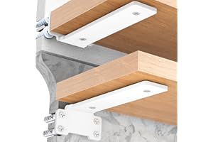 Yeabett 4 sztuki wspornik regałowy, uchwyt regałowy 15 cm, kątownik regałowy wysokiej wytrzymałości, nośność 75 kg, biały