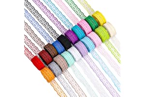 Swpeet 20 rullar med 2,2 cm x 10 meter färgglatt spetsband, ensidigt blommönster, polyester, bröllop, tillfälle, färger, spet