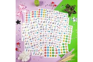 PADABAYKA Petits autocollants musicaux pour enfants, autocollants de notes de musique, décalcomanies pour cahier de musique, le thème de la musique, cadeaux de fête musicale - Music Stickers for Kids