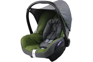 BAMBINIWELT BY RAFAEL K. BAMBINIWELT Rivestimento di ricambio compatibile con Maxi-Cosi CabrioFix per ovetto, 6 pezzi, misto poliestere di alta qualità (grigio mélange verde scuro)