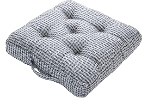 ROSELEY Armchair Booster Cushion Checked Seat Pads Large Sofa Cushions 50cm x 50cm Firm Seat Riser Cushion For Adults 10cm Thick Posture Support Long-lasting Floor Seat [Grey Check]