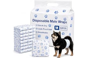 Velvaria Dog Diapers Male, 12 Count Wetness Indicator, High Absorbent | Adjustable Waist, Leakproof Backsheet, Soft Breathable Surface, Disposable Convenience, Ideal for Marking & Incontinence