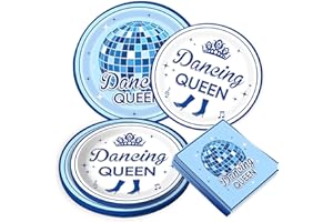 Roaring Good Time Dancing Queen Plates and Napkins Dancing Queen Disco Party Decorations Mamma Mia Party Supplies for Birthday Wedding Bridal Shower
