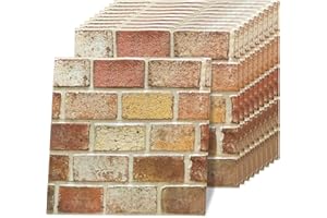 TFCIOD Carta da Parati Adesiva 3D Muro, 10 Pezzi 30x30cm Mattoncini Adesivi da Parete, 3D Piastrelle Adesive per Pareti, Pannelli Decorativi 3D per Parete, per Cucina Bagno Camera da Letto (O)