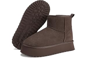 Mishansha Stivali Invernali da Donna Foderate Stivali da Neve Caldi Antiscivolo Stivaletti da Neve Donna Inverno, Taglie 36-42