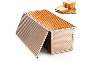 Luziyun Moule Professionnel en Acier Carbone avec Couvercle Antiadhésif Idéal pour Toast, Sandwich Brioché et Pâtisseries Maison Grande Capacité 1000g Résistant au Four & Lavable en Lave-vaisselle