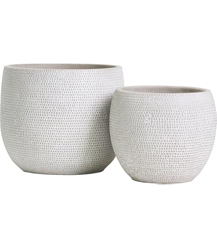 Set Di 3 Vasi Rotondi In Resina Per Interni/Esterni – Design Moderno Minimalista, Colore Taupe, Dimensioni Variabili (27-50 Cm)