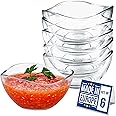 CRYSTALIA Premium Quality Stackable Glass Dessert Bowls Set of 6, 310cc 100% LEAD & CADMIUM FREE Ice Cream Bowls, Glass Prep Bowls Salad Bowls, Snack Bowls, Sauce Bowls, Side Bowls Dessert Bowls Glass