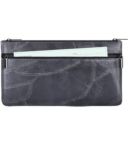 Produktbild von HAUTOCO Geldtaschen Banktasche, PU-Leder Zwei Taschen Geldmappe Mit