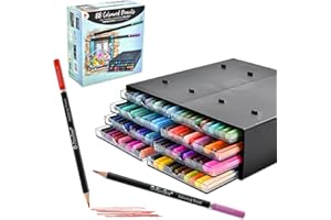 DECO TIME Decotime Coloured Pencil Set with Unique Stackable Storage Tray - 88 Artist Pencils, Vibrant Shades - Professional Art Supplies for Adults, Children 3+ - Smooth Blendable Colouring Pencils for Drawing