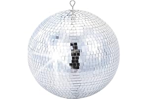 BeamZ MB30 - Bola de discoteca de espejos de 30 cm de diámetro para colgar del techo, espejos de cristal de 10 x 10 milímetros, interior de PVC ignífugo, ideal para decorar fiestas, discotecas, etc.