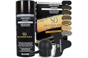 SD SALVATHOR DURAN Fibres Capillaires Salvathor Duran 25 gr – Dissimule la Calvitie - Couvre la Perte de Cheveux - Crée du Volume Capillaire pour Hommes et Femmes - Kit Fibre de Cheveux + Pompe + Peigne (Blond)