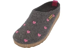 HAFLINGER Grizzly Cuoricini Filzpantoffel Herz Hausschuh Kork