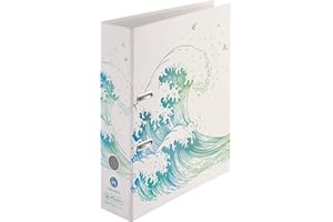 Herlitz Segregator A4 maX.file Greenline, Mechanizm Dzwigniowy, Folder na Dokumenty, Segregacja Notatek i Akt, Szeroka Okładka, Solidny Wytrzymały Grzbiet 8cm, Pojemność 600 Kartek, Fale