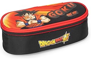 FRANCO COSIMO PANINI DRAGON BALL SUPER - Oficjalny owalny piórnik Dragon Ball, idealny do przechowywania artykułów piśmiennych, z wewnętrzną przegrodą z elastycznymi szlufkami i praktycznym zamkiem błyskawicznym, 22 x 7 x