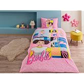 TA&Ccedil; Barbie Bright Standart Pamuk Nevresim Takımı, Pembe, Tek Kişilik