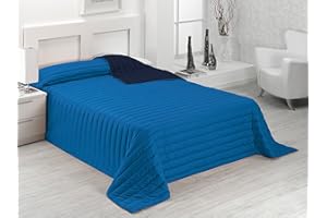SABANALIA - Colcha Bicolor Multiuso Tutto para Primavera, Verano, Otoño (Disponible en Varias Medidas y Colores) - Cama 105, Azul/Marino
