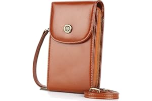 Aeeque Portefeuille Femme à RFID Antivol, Poche GSM 6,7'' Parfaite en été, Porte Monnaie en PU Cuir, Sac de Voyage, Sac Bandoulière Femme Téléphone Portable, Mini Sac Smartphone GSM(Rouge)