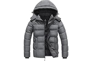 Wantdo Abrigos Cálido Invierno Abrigo Forro Polar Grueso Parka Casual Militar Exteriores Chaquetas Capucha Integrada Bolsillos Múltiples Hombre