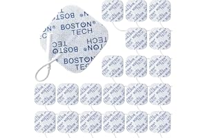 20 elettrodi Boston Tech di qualità superiore. 5x5cm Compatibile con gli elettrostimolatori Tesmed e TENS EMS con cavetti a spinotto da 2 mm. Riutilizzabile con adesione ottimale. Non necessita di gel