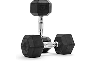 MSPORTS Hexagon Hanteln Premium 2er Set (Paar) | 5-30 kg | rutschsicher ummantelt | ergonomische verchromte Griffe | Kurzhantel-Set | Dumbbell-Set