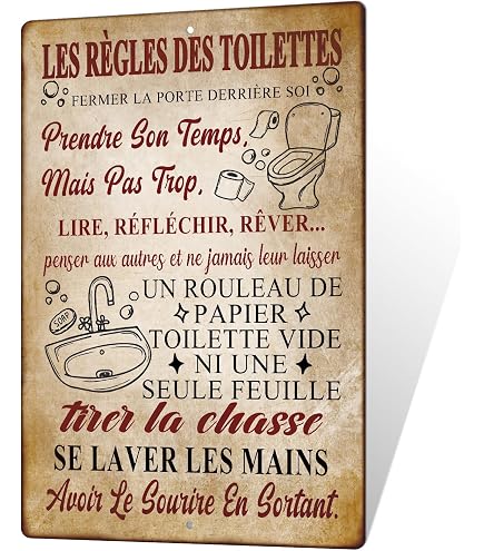 YFaith Grand Sticker WC Tridimensionnel Noir 23x12.5cm - Panneau Toilette Acrylique Autocollant Pour Porte, Déco WC Élégante