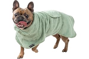 CANICOAT® Hundebademantel Lavari mit Handtuch, 100% Baumwolle, Oeko-TEX® Zertifiziert (Größe:2, Mintgrün)