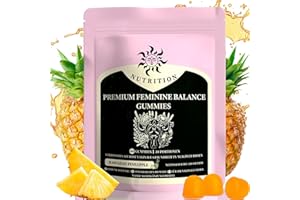 JOWENCHII Feminine Balance Gummi, Frauen Balance Gummies für das feminine Wohlbefinden, Premium Ananas Gummis für pH-Wert Gesundheit, Vaginale Probiotika & Immununterstützung, Vegan, Glutenfrei, 60 Gummis