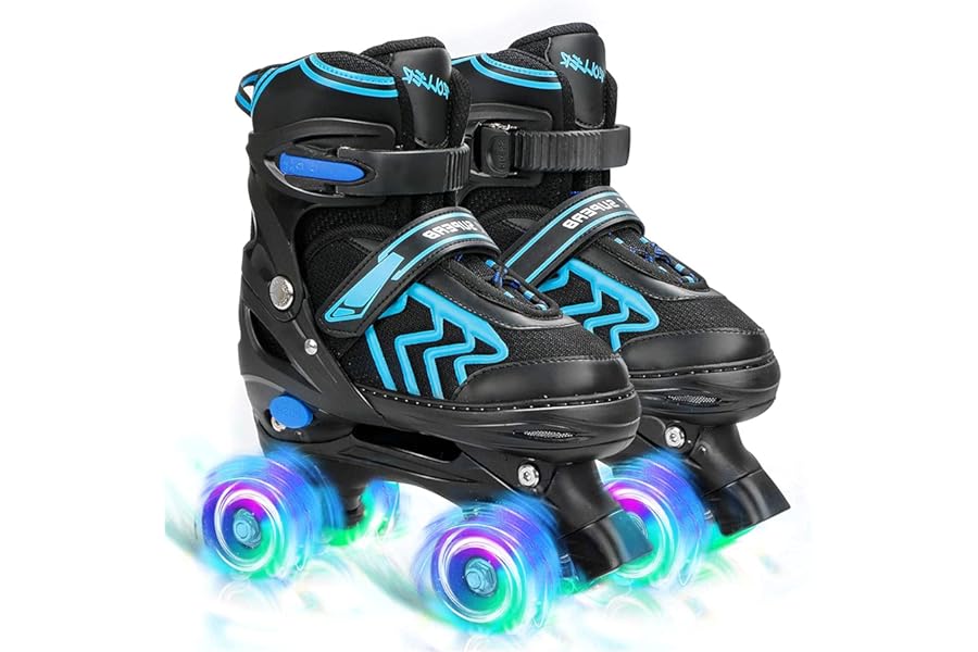 Roller Skates for Kids Adjustable Roller Skates with Light Up Wheels, Fun Illuminating for Boys Girls, Rollerskates for Kids Beginners, Suitable for Indoor Outdoor