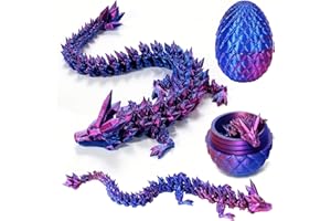 AMBOLIO 3D-Gedruckter Drache,3D Gedrucktes Drachenei Geheimnisvolle Drachen Spielzeug,3D-Gedruckter Drache im Ei im Inneren Heimbüro Schreibtischdekoration Erwachsene Kinder Geschenke Spielzeug.(Laserviolett)